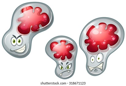 Bacteria with monster face illustration