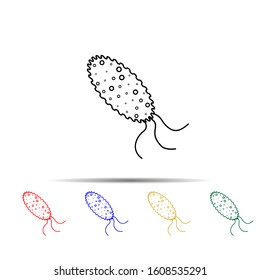 bacteria multi color style icon. Simple thin line, outline vector of sciense icons for ui and ux, website or mobile application