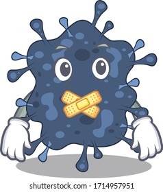 Bacteria neisseria cartoon character style with mysterious silent gesture