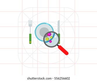 Bacteria on Plate Vector Icon