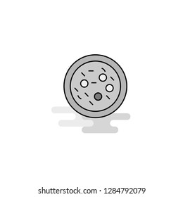 Bacteria on plate  Web Icon. Flat Line Filled Gray Icon Vector
