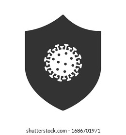 Bacteria on shield icon. Protection symbol modern, simple, vector, icon for website design, mobile app, ui. Vector Illustration