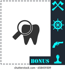 Bacteria on Tooth icon flat. Simple vector symbol and bonus icon