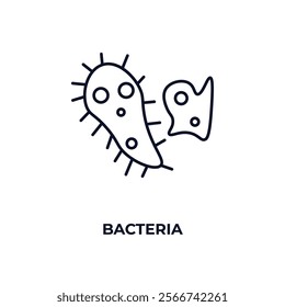 bacteria outline icon. Linear vector from medical concept. Thin line bacteria icon isolated on white background