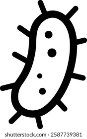 bacteria outline vector fill color icon