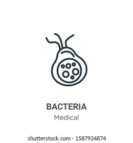 Bacteria outline vector icon. Thin line black bacteria icon, flat vector simple element illustration from editable medical concept isolated on white background