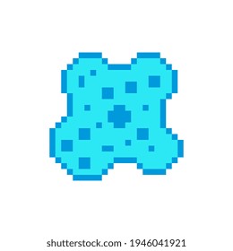 Bacteria pixel art icon. Bacterium or microbe sign. Micro organisms, virus, germs and bacilli. Medicine infection symbol. Observation in the microscope.  Isolated vector illustration. Design for logo.