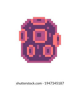 Bacteria pixel art icon. Bacterium or microbe sign. Micro organisms, virus, germs and bacilli. Medicine infection symbol. Observation in the microscope.  Isolated vector illustration. Design for logo.