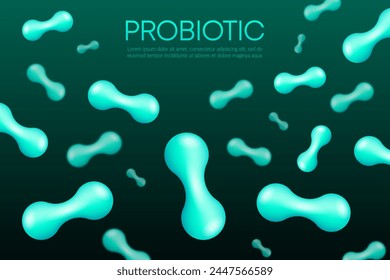 Bacteria Probiotics. Prebiotic, Lactobacillus and Bifidobacterium. Healthy food ingredient. Vector illustration.