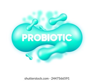 Bacteria Probiotics. Prebiotic, Lactobacillus and Bifidobacterium. Healthy food ingredient. Vector illustration.