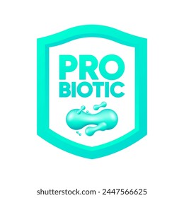 Bacteria Probiotics. Prebiotic, Lactobacillus and Bifidobacterium. Healthy food ingredient. Vector illustration.