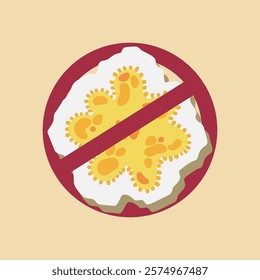 Bacteria with a prohibition sign. Germs and viruses, bacterial protection and disinfection caution symbol illustration icon. Stop infection, epidemic and flu ban