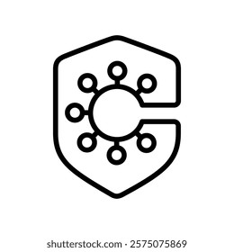 Bacteria protection icon flat editable icon mark