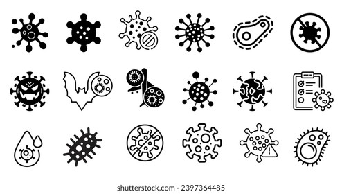 Bacteria Related Vector Icons for Your Design.