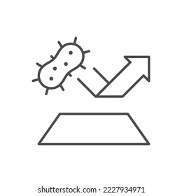 Bacteria resistant material line icon