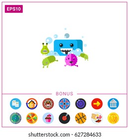 Bacteria Running from Soap Vector Icon