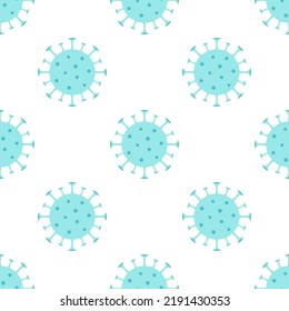 bacteria seamless pattern on white background, vector Illustration of bacteria or germs, microorganism disease causing, cell cancer, microbe, virus, fungi, flat design