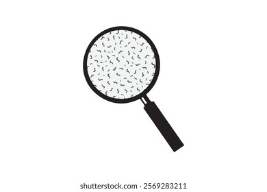 Bacteria seen through a magnifying glass
