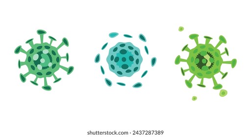 Bacteria set. Virus germs in flat style. EPS10
