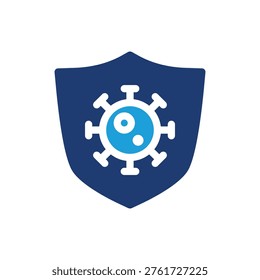 bacteria and shield symbol of bacteria protection colored icon vector design good for web or mobile app