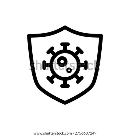 bacteria and shield symbol of bacteria protection outline icon vector design good for web or mobile app