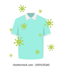 bacteria and shirts cartoon vector. free space for text. wallpaper. background.