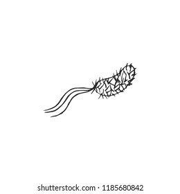 bacteria sign isolated on white background, vector illustration