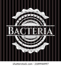 Bacteria silver badge. Vector Illustration. Mosaic. 