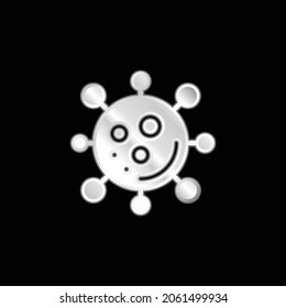 Icono metálico plateado de bacterias