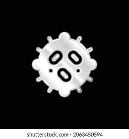 Bacteria silver plated metallic icon