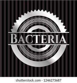 Bacteria silvery shiny emblem