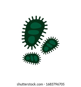 Bacteria organismo unicelular vectorial color de icono