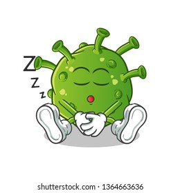 bacteria sleep mascot vector cartoon illustration