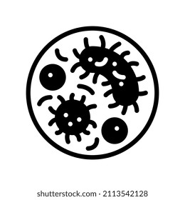 bacteria solid style icon. vector illustration for graphic design, website, app. EPS 10