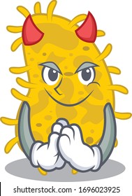 Bacteria spirilla gekleidet als devil Cartoon Charakter Design Stil
