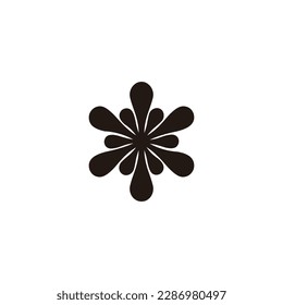 Bacterias, símbolo geométrico de salpicadura simple logo vector