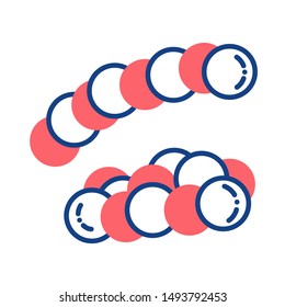 Bacteria streptococci color line icon. Microscopic germ cause diseases concept. Pictogram for web, mobile app, promo. UI/UX design element. Editable stroke.
