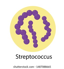 Bacteria Streptococcus icon isolated on white background.  Microorganisms vector illustration.