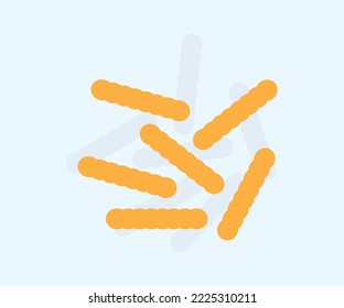 Diseño del logotipo de Streptococcus thermophilus bacteriano. Probióticos, Microbiota.Bifidobacterio. Bacteriología. Diseño e ilustración de vectores de salud gastrointestinal.
