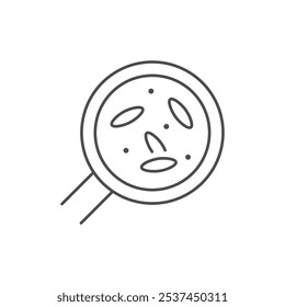 Bacteria studying line outline icon