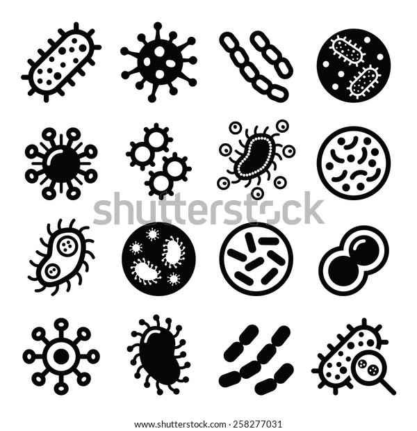 Bacteria, superbug, virus\
icons set 