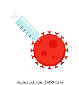 Bacteria and Syringe vector. Covid-19 cartoon and Syringe vector.