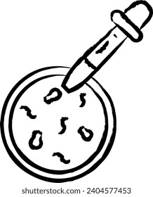 Bacteria Testing hand drawn vector illustration