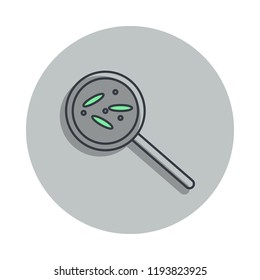 bacteria under the microscope icon in badge style. One of web collection icon can be used for UI, UX
