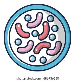 Bacteria under microscope icon. Cartoon illustration of bacteria under microscope vector icon for web design