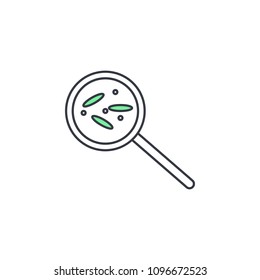 bacteria under the microscope icon. Element of web icon with one color for mobile concept and web apps. Thin line bacteria under the microscope icon can be used for web and mobile on white background