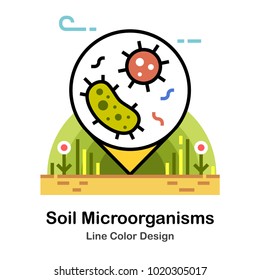 Bacteria Under Soil Line Color Icon