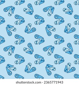 Bacteria vector concept blue seamless pattern