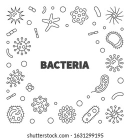 Bacteria vector concept frame or illustration in outline style