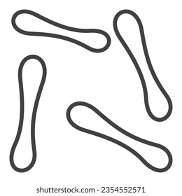 Bacteria vector concept outline icon or symbol 